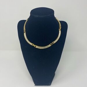 Elegant Crystal Studded Gold Women's Necklace